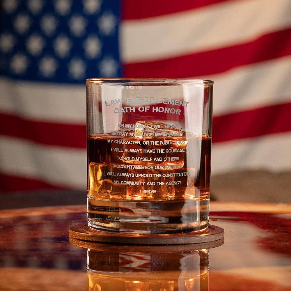 Police Officer Oath Whiskey Glass
