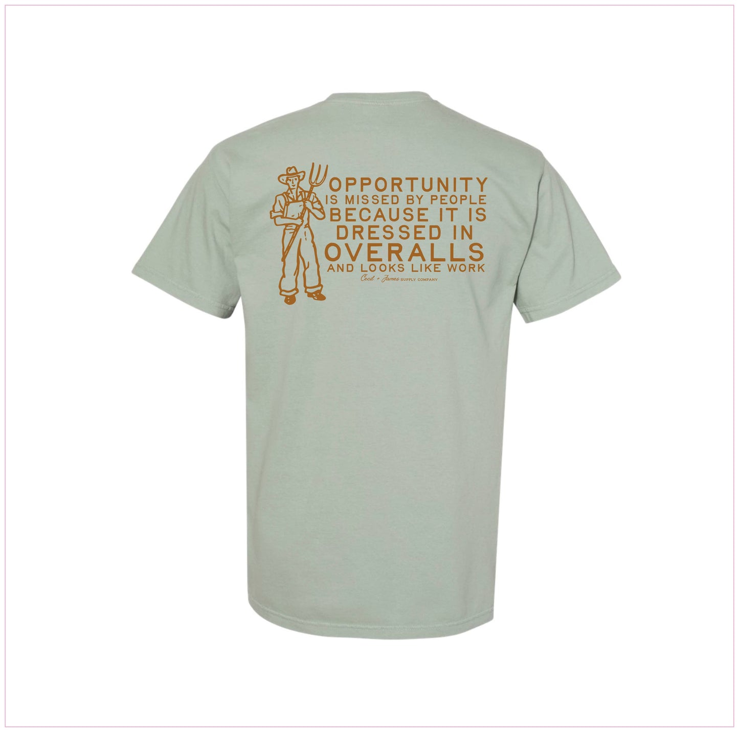 Opportunity and Overalls pocket T-shirt