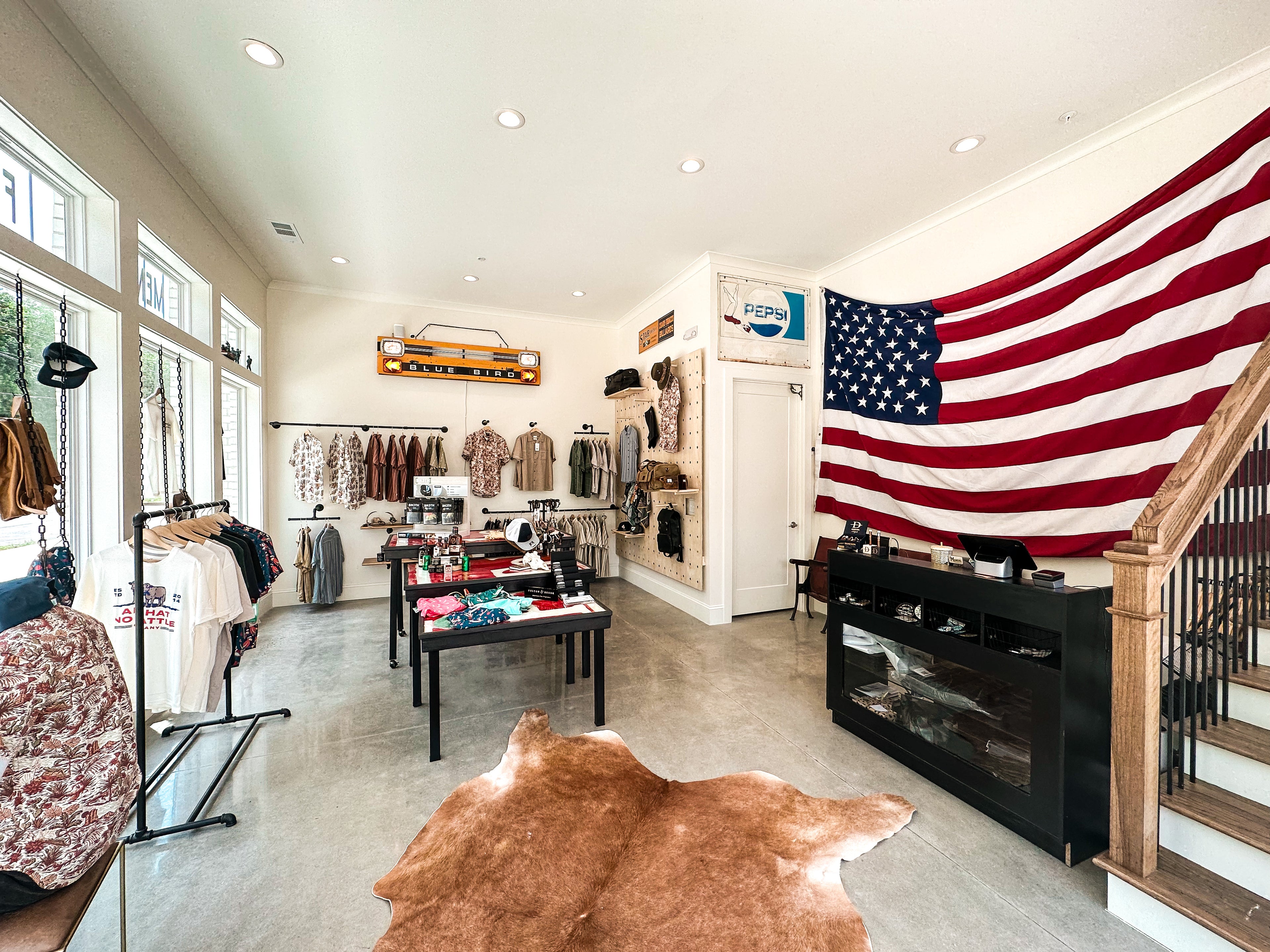 inside of The Manual Mens clothing shop in Woodstock, Georgia