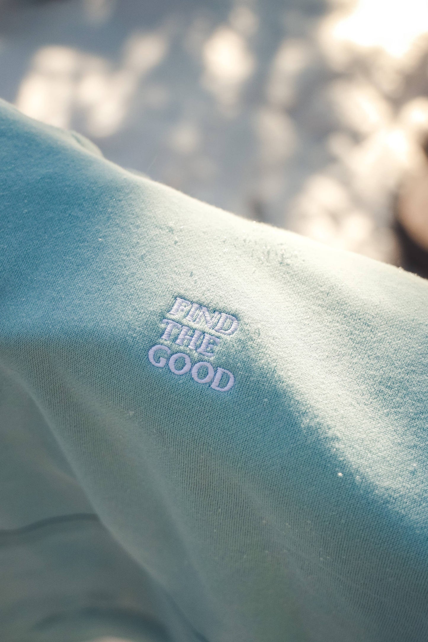 3 Simple Words Embroidered Hoodie : Blue Mist