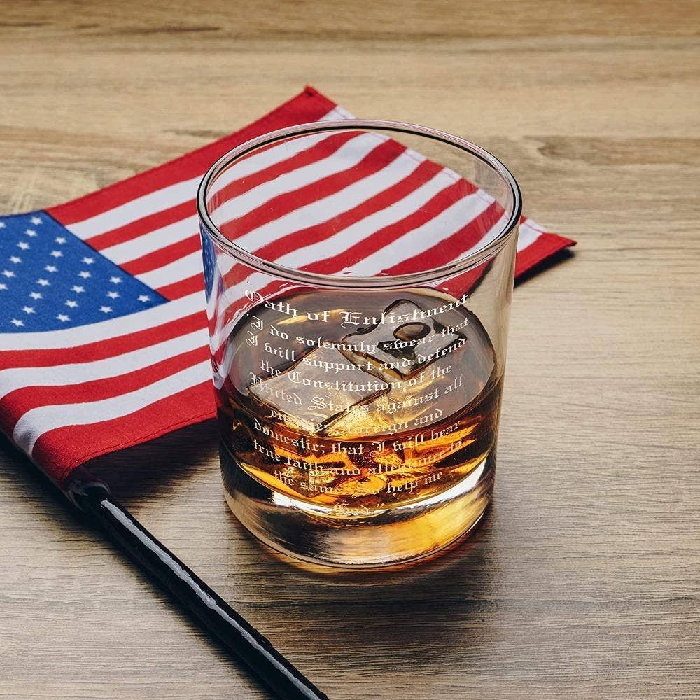 Military Oath Whiskey Glass