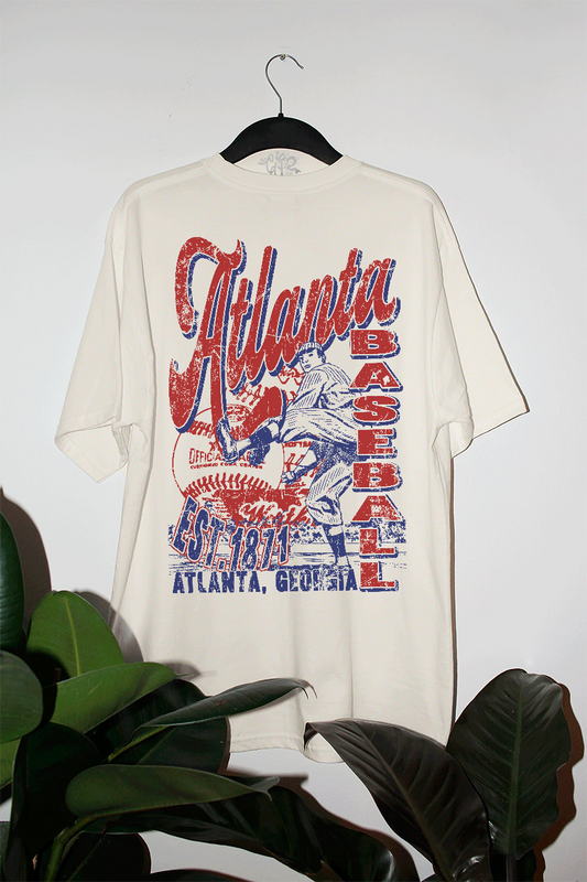 Vintage 90's Atlanta Baseball Oversized TShirt / TShirt Dress