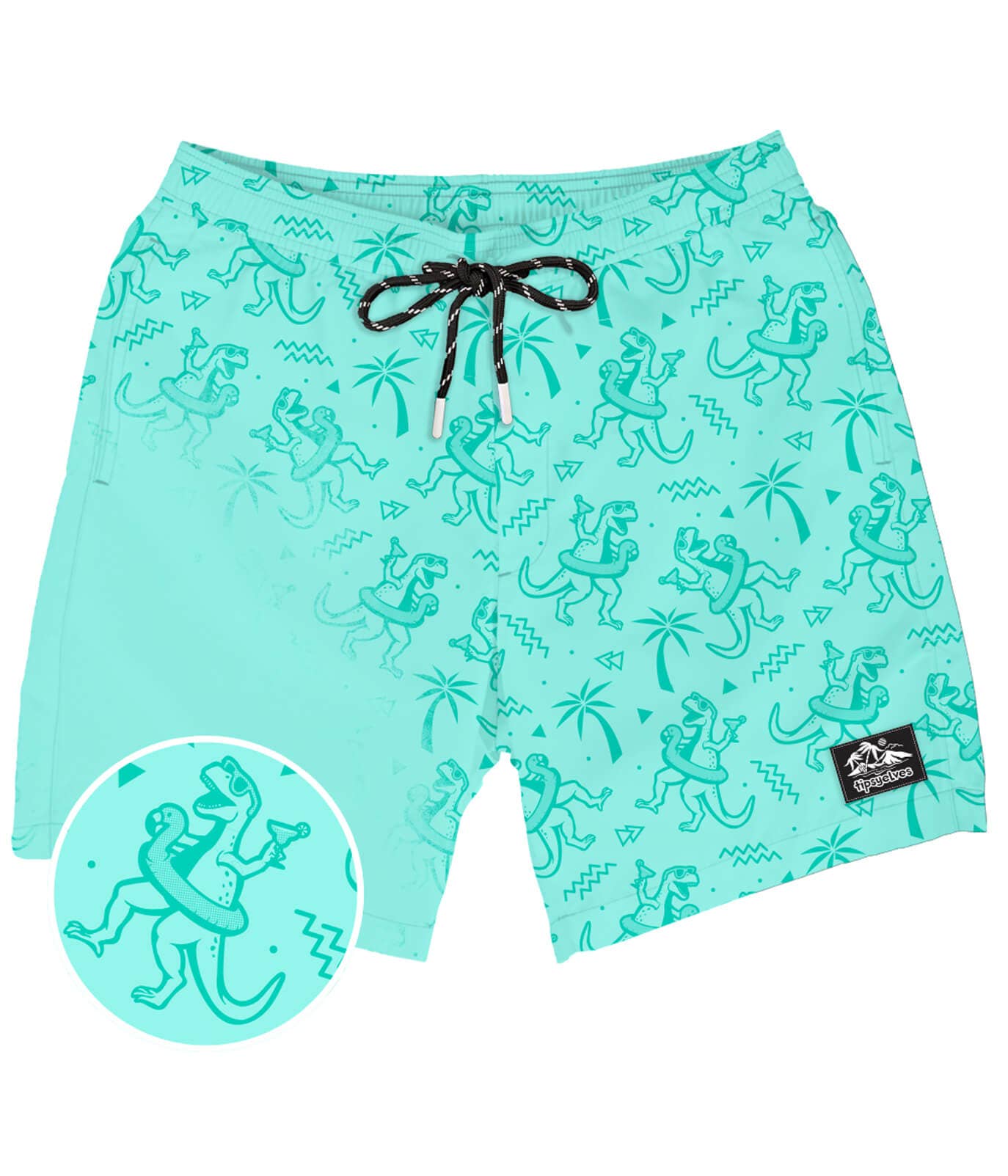 Dino Palm Trees Color Changing Swim Trunks